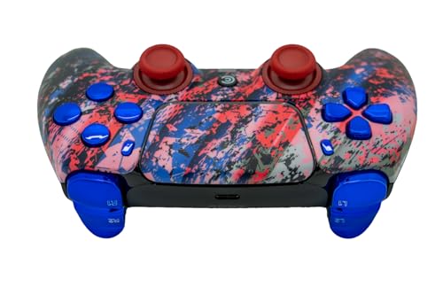 Image of Custom Controllerzz Custom Wireless Controller Compatible with PS5 - Multiple Designs Available (Glacier Burn & Blue Chrome)