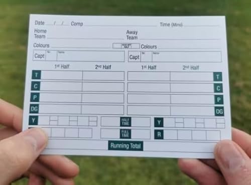 Austin Commerce Rugby Referee Score Cards Cautions & Dismissals Match Notes – Double Sided (100)