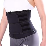 TFO Women's Waist Trainer 9 Steel Boned Corset Sweat Trimmer Belt Workout Shapewear for Weight Loss (schwarz,2XL)