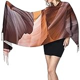  LINGF Bufanda cálida,bufanda gruesa con borlas de gran tamaño para chaqueta cortavientos,bufanda de protección contra la intemperie Gobi de Antelope Canyon de 27 x 77 pulgadas