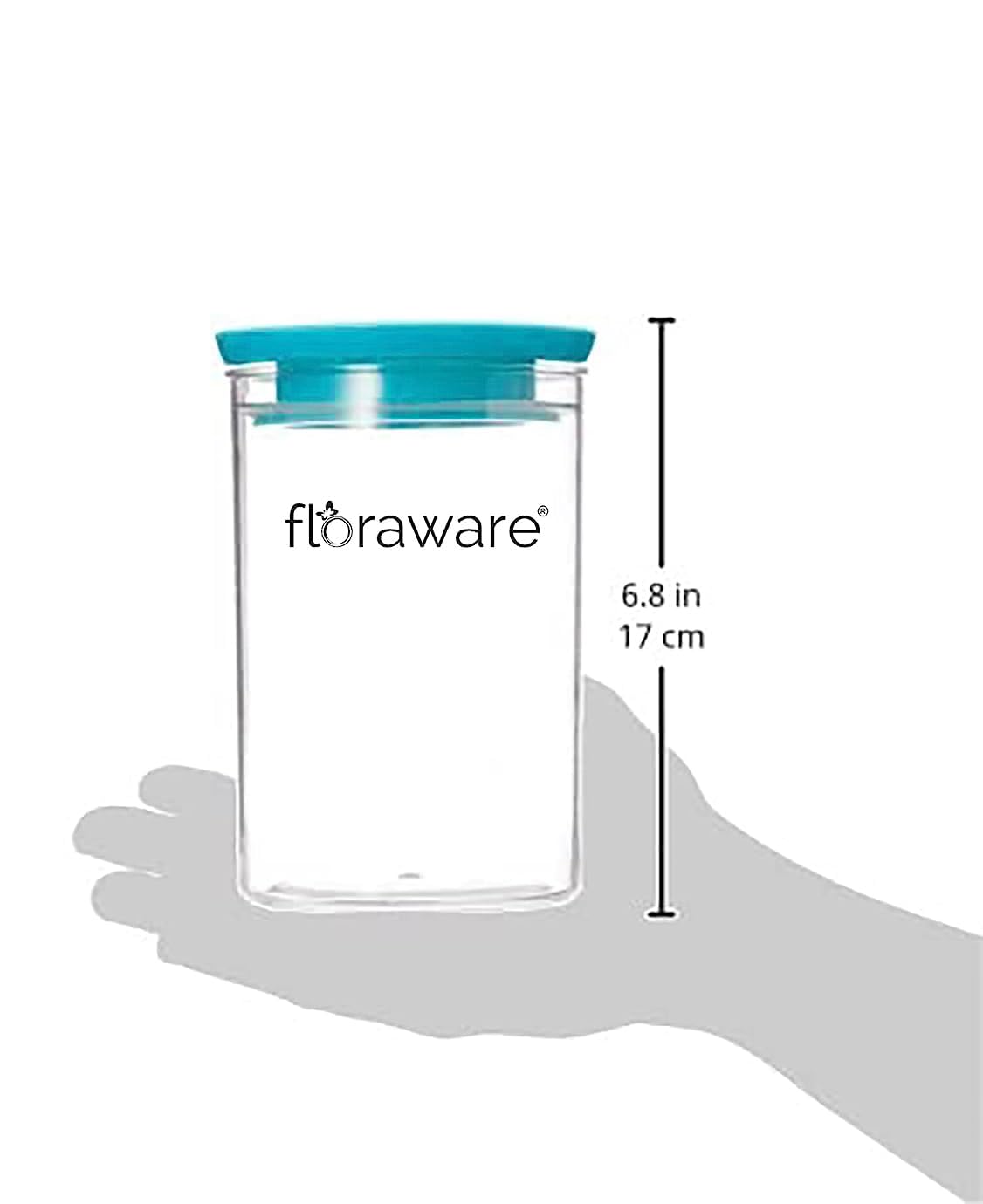 Floraware Contenedor hermético apilable multiusos seguro para alimentos, 900 ml, paquete de 6, sin BPA, (azul)