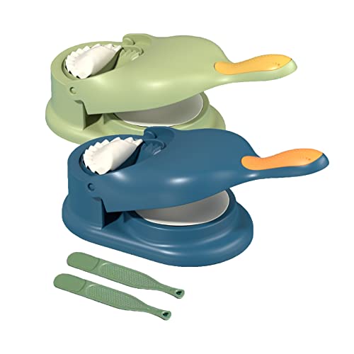 365Home【Upgrade】2-Pack 2 In 1 Dumpling Maker Press, Dumpling Skin Maker Machine, Empanada Maker Press, Multifunctional Diy Manual Dumpling Press Mold Set (Blue, Green) #TOP21