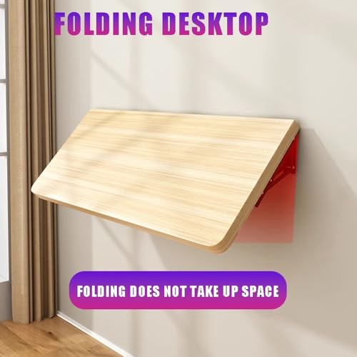 Table murale pliante en bois pour petits espaces et bureau compact - 4