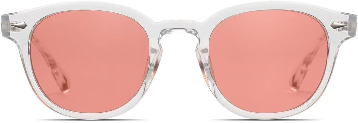 ZUVGEES FLuorescent-41 Pink Tinted Migraine Reading Glasses Light Sensitivity Indoor and Outdoor Eyewear Photophobia Reader