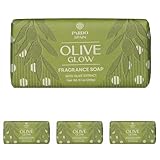 PARDO SPAIN - OLIVE GLOW 260g. Pastilla de jabon de tocador con extracto de oliva. (Paquete de 4)