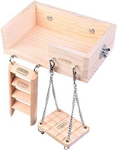 Wooden Hamster Crawling Ladder Swing Platform Toys Set Gerbil Rat Chinchillas Guinea Pig Squirrel Small Animal Toy Parrot Parakeet Cage Toy