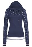 DOTIN Damen Kapuzenpullover Hoodie Pullover Winter Sweatshirts Schreag Kragen Bedruckt Kapuze Pulli, Blau, L