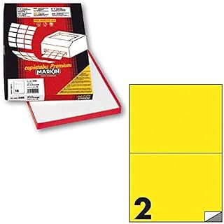 Etiqueta adhesiva C/509 amarillo neón 100fg A4 210x148mm (2et/fg) Markin