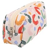 Hohopeti 花柄刺繍キルティング化粧ポーチ 小さなメイクアップバッグ 多機能ジッパーポーチ レディース旅行用トイレタリーバッグ 収納整理