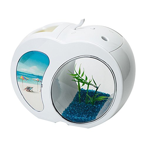 KEM - Cuenco para Mascotas (acrílico, Mesa de Escritorio, Acuario, con luz LED alimentada por USB)