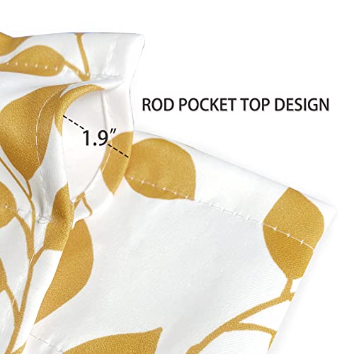 Yellow Valance Curtains 18 Inches Long Leaf Printed, Rod Pocket Short Curtain Valances For Kitchen/Windows/Living Room/Bedroom/Bathroom 1 Panel 52 X 18 #TOP3