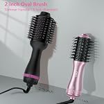 DAN Brosse sèche-cheveux double tension,2 brosse à sécheuse de pouce110V-120V/220V-240V Automatique double tension,Sèche-cheveux petit pinceau avec prise multifonctionnelle, pour usage européen et voyage