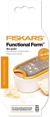 Fiskars Tarka z pojemnikiem, Functional Form, Pojemność: 400 ml, Wymiary (LxWxH): 16,8 x 9,0 x 5,9 cm, Metal/tworzywo sztuczne, 1019530