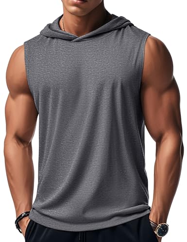 magcomsen MAGCOMSEN Mens Tank Top Sleeveless Hoodie Cotton T-Shirt Summer Casual Shirt Muscle Tee