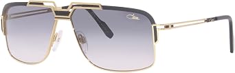 Cazal Legends Cazal 9103 001 Sunglasses Black/Gold/Grey Gradient Rectangle Shape 61mm Lens-61 Bridge-12 B-43 ED-65 Temple-140
