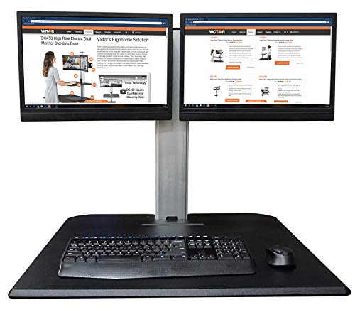 Victor Dc350A Manual Dual Monitor Height Adjustable Sit-Stand Standing Desk Converter #TOP4
