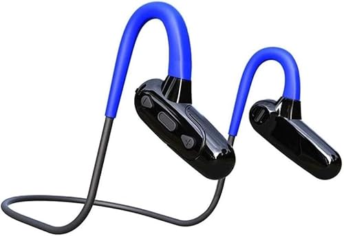 骨伝導 集音器イヤホン しゅうおんき 骨伝導環境音イヤホン 開放型骨伝導ヘッドフォン、骨伝導 5.0開放型スポーツヘッドセット/マイク付き 個別音量調整 耳をふさがない 超軽量 低延遅 外音取込み高齢機能(青)