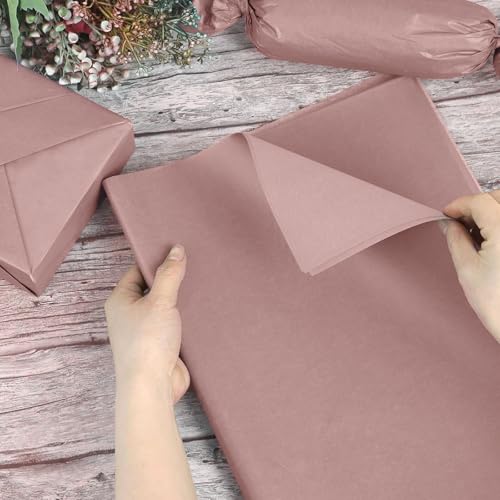 120 Sheets Pink Tissue Paper Dusty Pink Gift Wrapping Tissue Paper Bulk DIY Art Craft Tissue for Gift Bags Valentine’s Day Wedding Birthday Baby Shower, 20 X 14’’ - Thumbnail 3