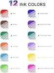 Four Candies 12Pack 0.5mm Quick Dry Retractable Gel Pen Set, Cute Transparent Fine Point Multicolor Note Taking Aesthetic lnk Pens, Comfort Grip 12 Ink Colors Drawing Writing School Office Home
