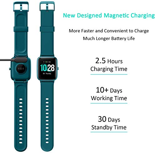 Women’s/Men’s Smartwatch for Android/iOS, Fitness Wristband, Full Touchscreen, 5 ATM Waterproof, with Heart Rate Monitor, Sleep Monitor, Stopwatch, Music Control, Sports Watch, Activity Tracker, green - Image 8