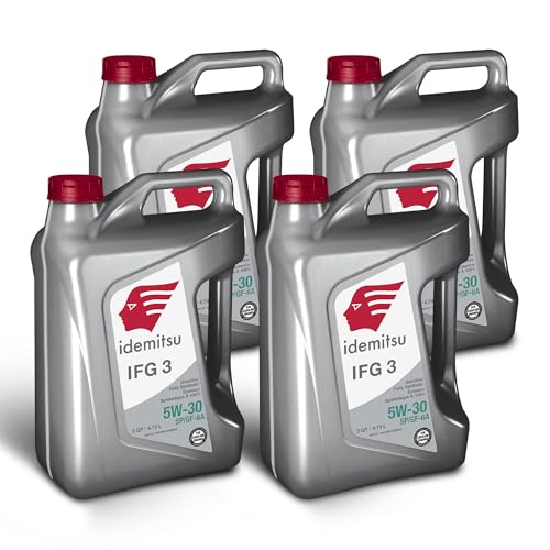 Idemitsu IFG 3 5W-30 Motor Oil Full Synthetic – 5 Quart, Case of 4 | SP/GF-6A Certified Engine Oil for TGDI & PFI Engines | Engineered for Maximum Efficiency and Protection