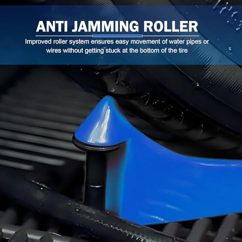Ypoyney 4 PCS Car Hose Guide, Plastic Car Tires Hose Guides Roller for Cars Washing, Anti-winding Car Wheel Rolling System Tool, Washing Detailing Accessories for Cars Motorcycle Truck (Blue)