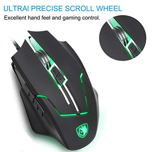Souris Gaming Gaming Mice La Souris de Couleur photoélectrique 7 de l'ordinateur 2400dpi a mené Allumer la Souris Filaire d'Usb – Image 6