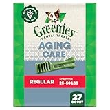 Greenies Veterinarian-Recommended Aging Care Adult Natural Dental Dog Treats Petite Size, 27 oz. Pack, 45 Count