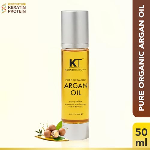 Image of Keratin Protein Pure Argan Oil Serum | Repairs Damaged Hair & Strengthens Dry & Dull Hair | Sulfate & Paraben-Free With Vitamin E for Shine & Softness | 50ml
