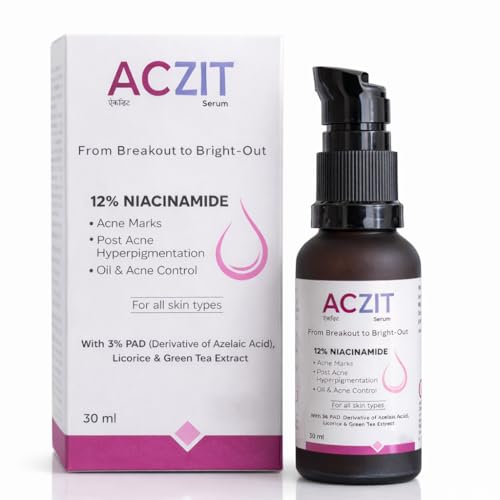 Image of AC-ZIT 12% Niacinamide Face Serum | Acne Marks, Hyperpigmentation & Oil Control | With 3% PAD, Licorice & Green Tea Extract | For All Skin Types, (30ml)