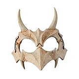 【Einzigartige Form】 A: Drachengott, B: Tengu, C: Yasha, D: Tiger；Skelettform, Totenkopfmasken für Männer und Frauen, keine Hindernisse für Sicht und Atmung. Sie können durch Ihre Augen sehen und durch die Nase der Zombie-Maske atmen. Das bringt mehr Freude und eine lebendige Atmosphäre.