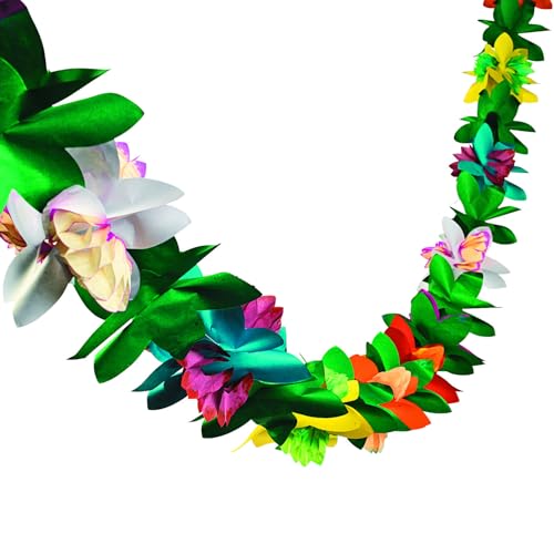 Fun Express Colorful Paper Flower Garland - Elevate Your Luau with 9 Feet of Paper Flowers Decorations for Party - Celebrate in Style with Long Lasting Garland