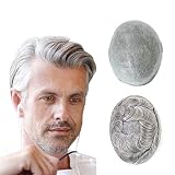 HAIR NATURE Mens Toupee Human Hair,0.03mm Thin Skin V-loop Hairpieces #1B80
