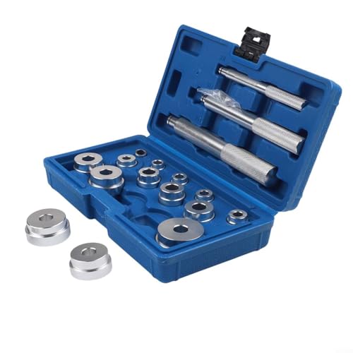 LatoYard Juego de 17 herramientas de instalación de rodamientos de rueda, aleación de aluminio resistente con 9 discos de controlador, para carreras y sellos de rodamientos automotrices