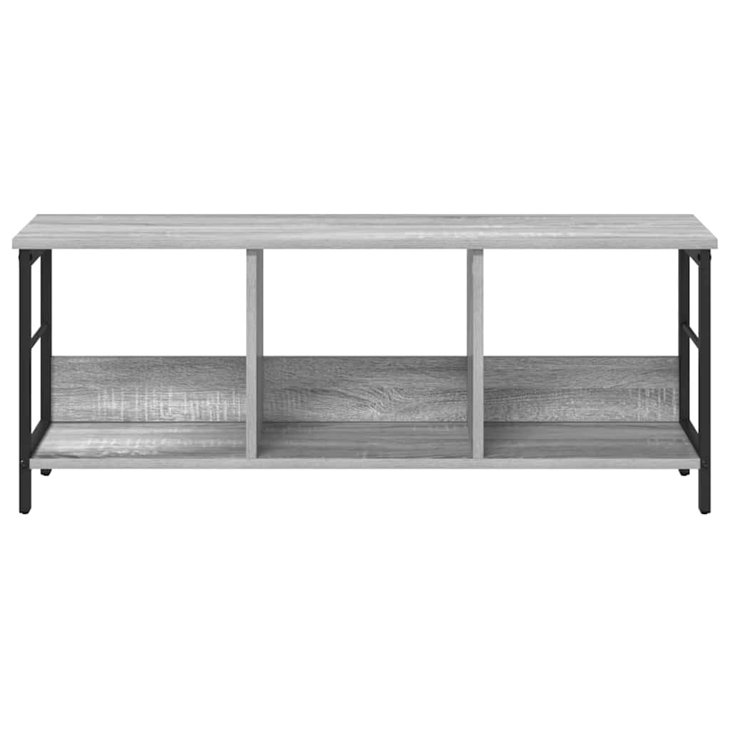 Hothingwell Estante 3 Niveles 102x32x40,5 cm Gris Sonoma | Industrial Madera Y Acero, Niveladores Para Suelos Irregulares, Independiente, Para Sala Estudio Oficina