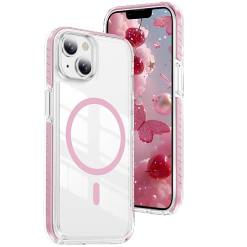 Coque iPhone 12 fine et mignonne rose transparent pour le quotidien