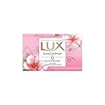 LUX International Bouncy & Bright Bathing Soap, 4 x 130g, LUXURIOUS BATHING EXPERIENCE, for Hydrated & Radiant Skin, with Glutathione & Glycerin, Improves Skin Texture, Cherry Blossom Fragrance