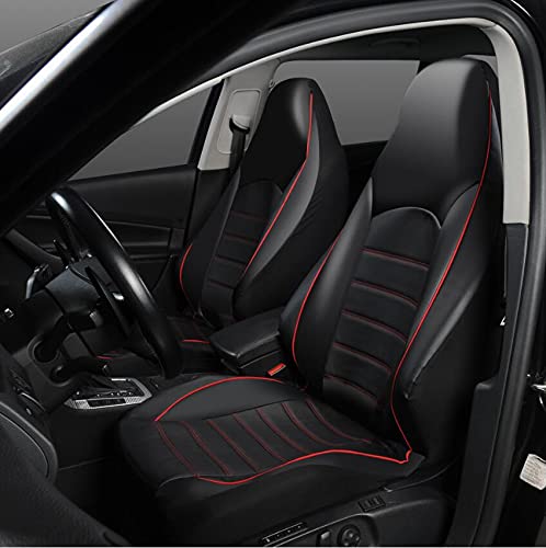 Edealyn 1 Pair Car Seat Covers Pu Leather Car Seat Protector Seat Covers For Front Set (The Seat Cover That Covers The Whole Seat) (Black And Red) #TOP1
