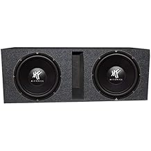 Hifonics 2 Pack Subwoofers, 12" 1600W Car Audio DVC Speakers Bundled with QPower Ported Enclosure Box