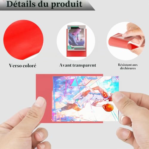 500Pcs Pochette Carte, Protection Protege Carte, Standard Individuel Couleur Transparente Card Sleeves Cartes à Collectionner 66 * 91mm pour Magic The Gathering, Cartes,Yugioh Carte – vue 3