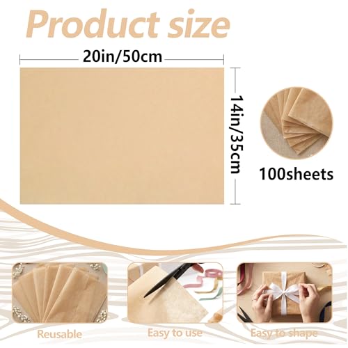 Image of Bobobag 100 Sheets Brown Tissue Paper 20 inchX14 inch Tissue Paper for Gift Bags, Gift Wrapping Tissue, Christmas Tissue Paper Anniversary Holiday Decoration Arts Craft