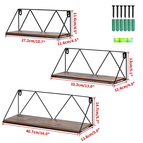 Amazon Brand – Pinzon Rustic Floating Shelves, Wall Storage Shelve For Bathroom Bedroom Kitchen Living Room Office, (Set Of 3) #TOP2