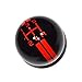 SMKJ 5 Speed Red line Shift Knob Black Car Gear Stick Shift Shifter Knob Automatic Manual Shifter Knob Suitable for Most Transmission Vehicles