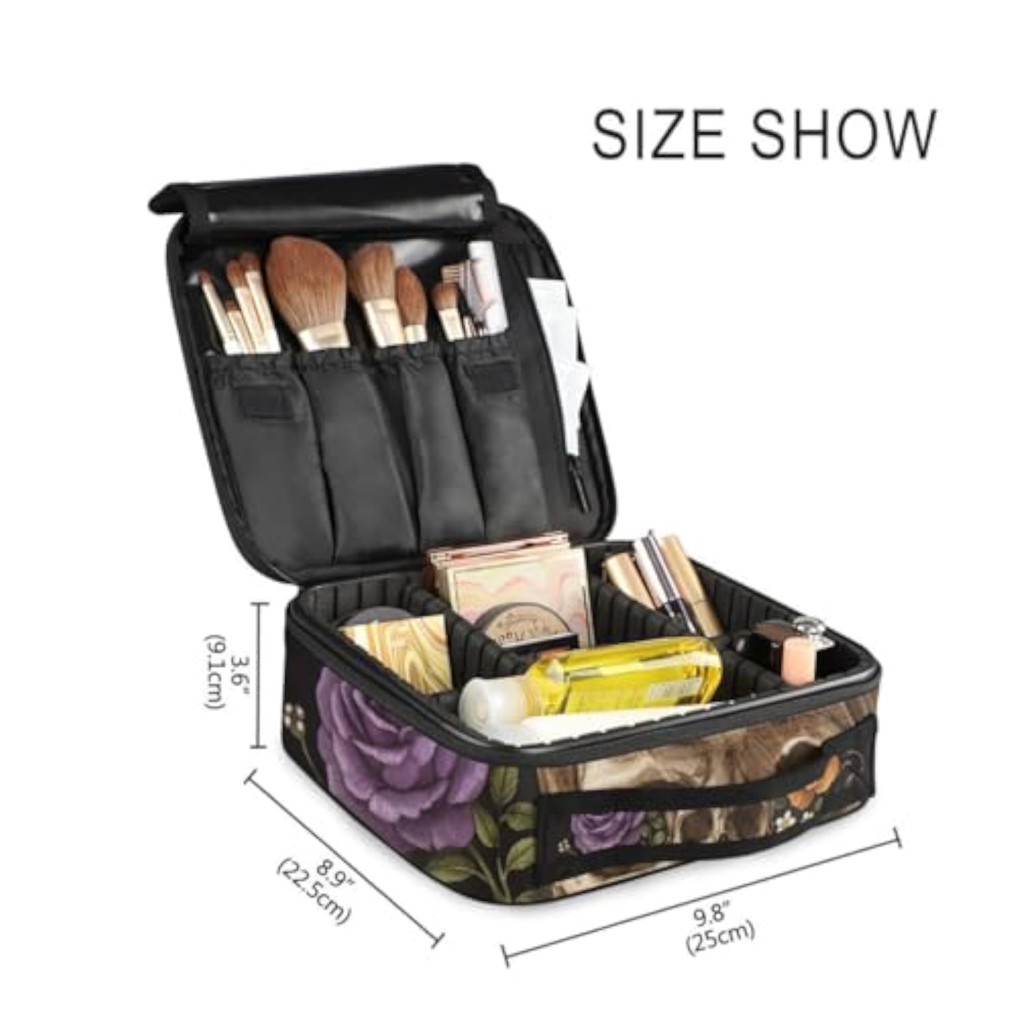 Travel Makeup Case, Day of The Dead Skull Design