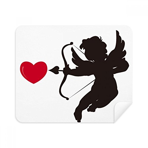 Cupid Angel Love Heart Pattern Cleaning Cloth Screen Cleaner 2pcs Suede Fabric