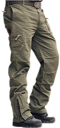 sunsnow Causal Cotton Camouflage Pants for Men (34, Army Green)