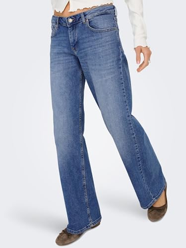 ONLY Female Jeans mit weitem Bein ONLJUDY-O Niedrige Taille Gerade geschnitten Jeans