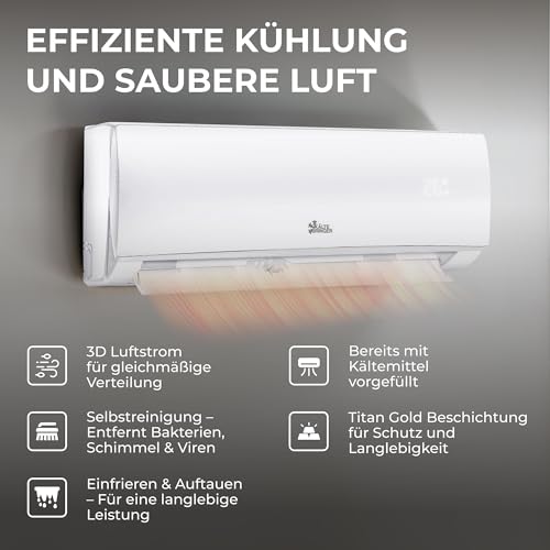 Kältebringer Split Klimaanlage- 18000 BTU (5, 1 kW)- Klimagerät mit Heizfunktion, WiFi & App, bis 91qm, sehr leise- Set mit 5m Kupferleitung, Kältemittel R32, Montagematerial, Bodenkonsole-3