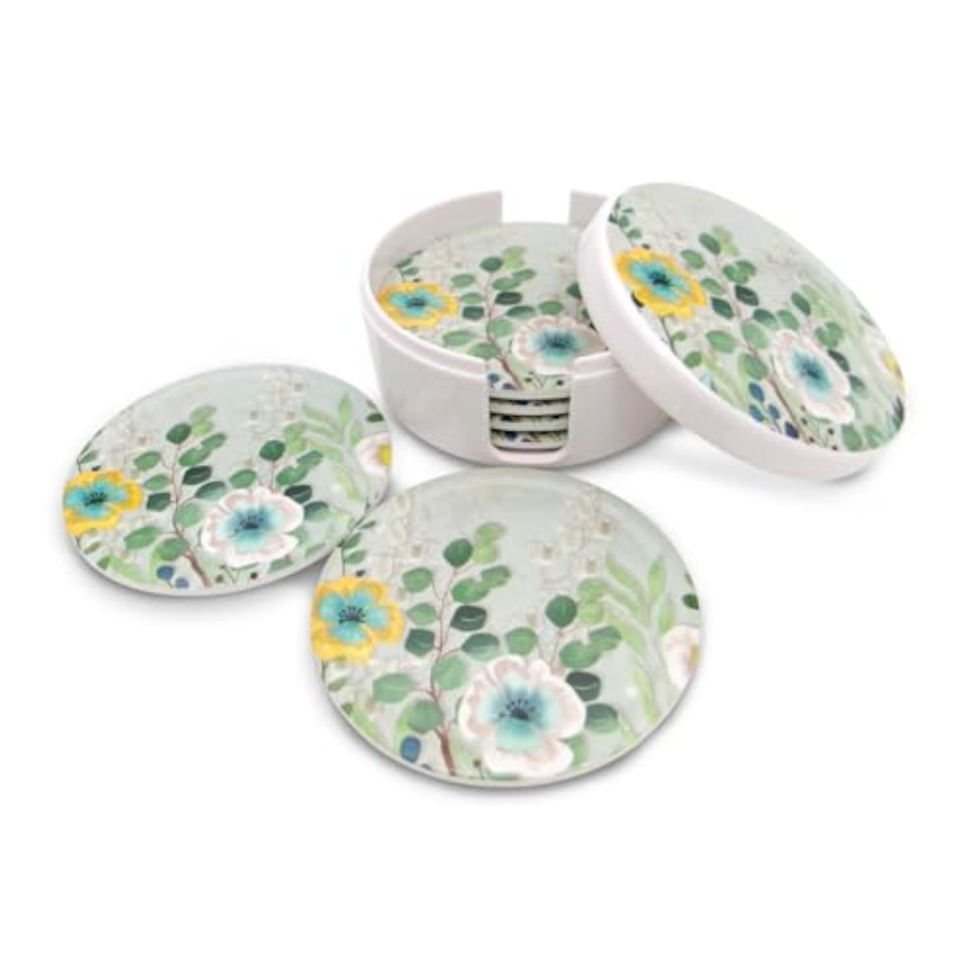 Food Grade Melamine Coaster Set, Spring Design