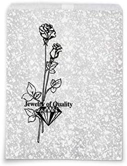 Jewelry Gift Bags Silver Print 7"x 5" (Package of 100)